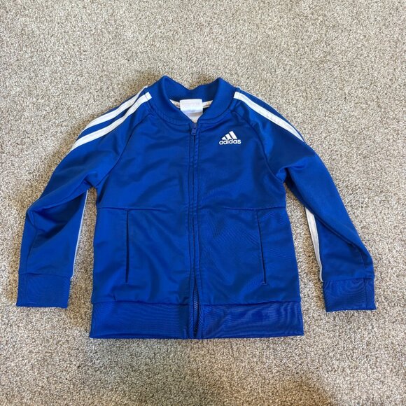 ADIDAS Kids Zip-up Sweatshirt Blue Size 2T Toddler - Picture 2 of 8